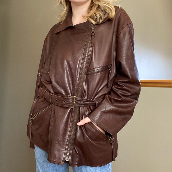 Brown Leather Jacket - Picture 3 of 9